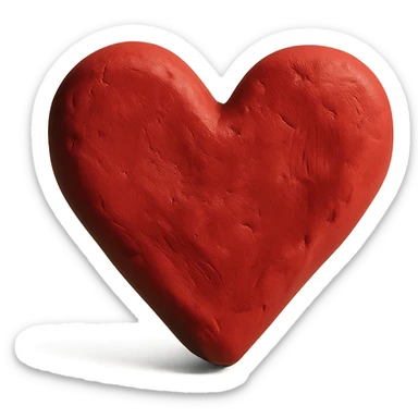claymation style heart sticker