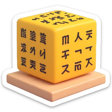 shogi piece with 3d effect sticker