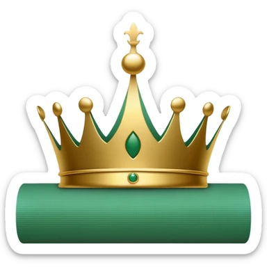 A simple crown silhouette with a yoga mat roll underneath sticker