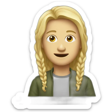 Зомбі ,король який посміхається кровавою посмішкою ,на колові в нього військова качка в руки в нього череп ,а в іншій катана sticker