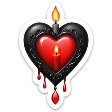gothic heart with a dripping candle sticker