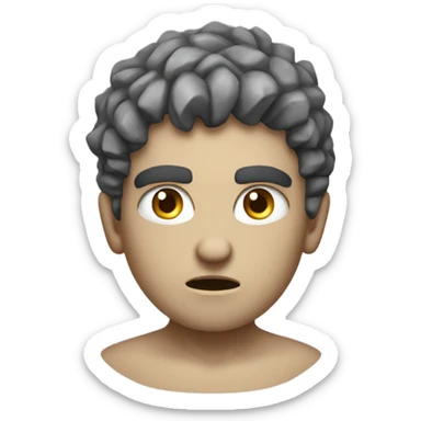 A Young angry greek God in Stone  sticker