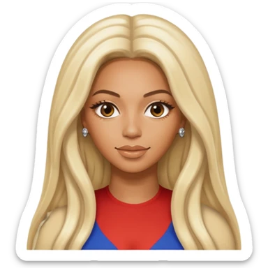 Beyonce with long platinum blonde hair sticker
