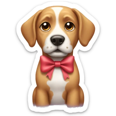 dog with bow  sticker