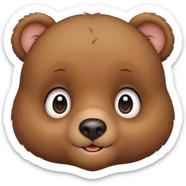 The face of a cute baby bear (thin cheeks, not much hair) sticker