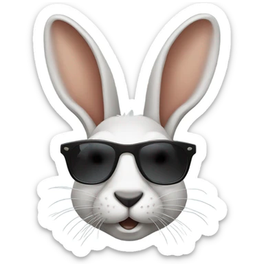 Jack rabbit wearing sunglasses  sticker