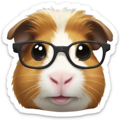 Guinea pig with glasses sticker