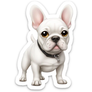 White Frenchie standing sticker