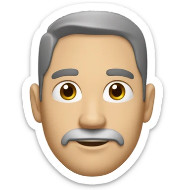 hombre de piel blanca, sin pelo, con barba y ojos marrones sticker