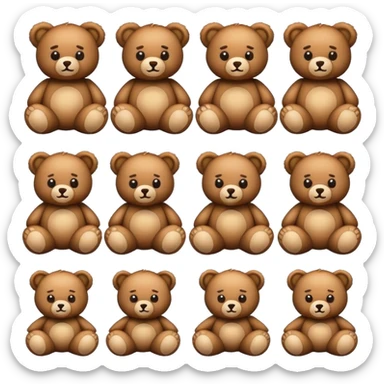 Design a set of emojis featuring a teddy bear as the main theme.  sticker