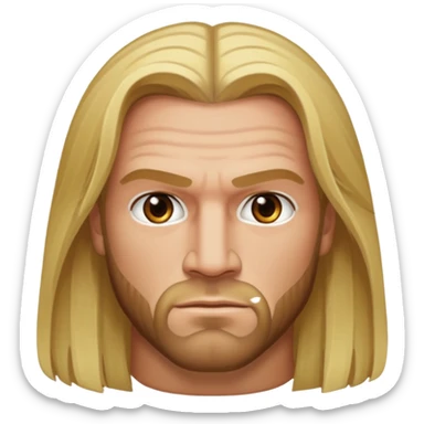 Triple H with hazel eyes, long blonde hair sticker