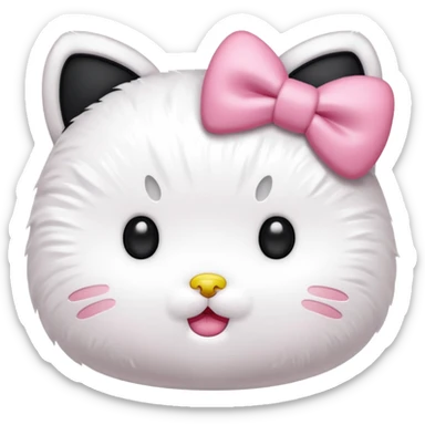 hello kitty with a black bow sticker