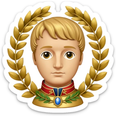 Laurel wreath napoleon golden statue sticker