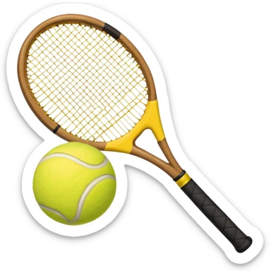tennis ball and racket sticker