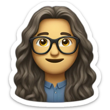 long haired bespectacled sticker