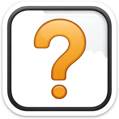 question mark inside a rounded square sticker