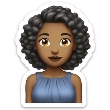 girl with ugly hair and acne but pretty dress sticker