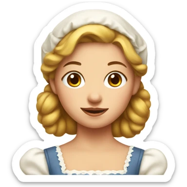 Milkmaid dress girl portrait  sticker