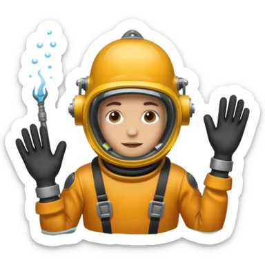 Una persona soldando bajo agua sticker