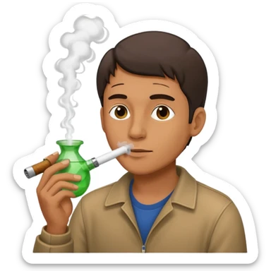 Man smoking from pong sticker