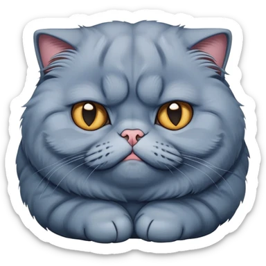 Grumpy Scottish fold blue fat cat sticker
