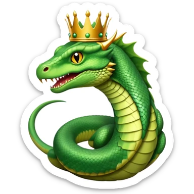 basilisk snake with crown and deadly gaze sticker