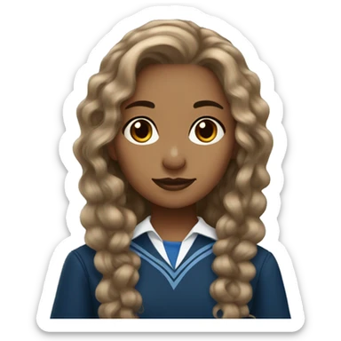 Ravenclaw girl wavy hair very light brown skin sticker