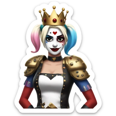 Harley Quinn wearing a crown while fighting  sticker