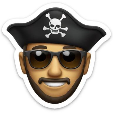 Create a funny pirate with sunglasses  sticker