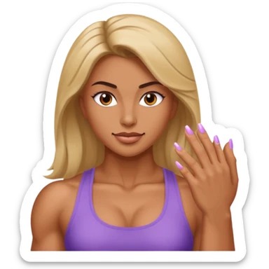 Female muscle with manicured nails  sticker