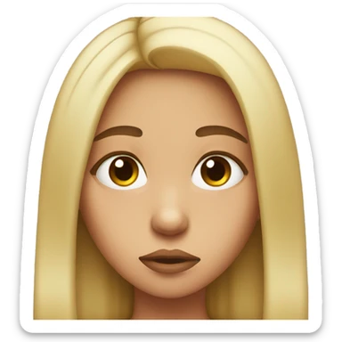 girl doing the sad lip  sticker