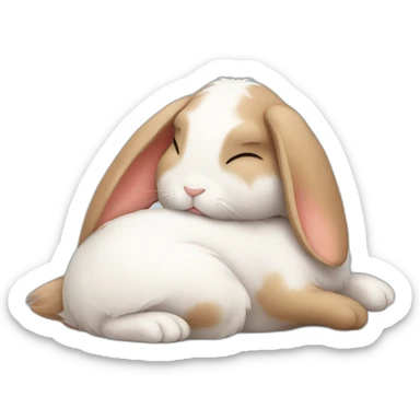 Bunny taking nap sticker