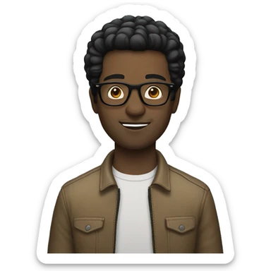 White man short black hair and glasses on a Harley sticker