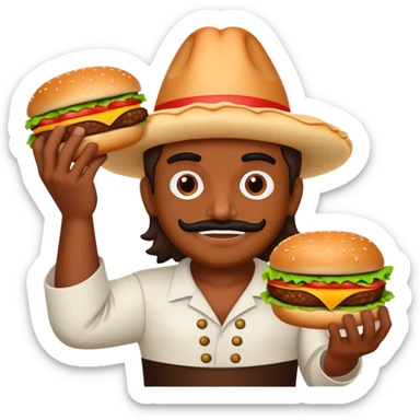 brujo con una hamburguesa  sticker