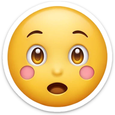 yellow round emoji with a simple surprised expression sticker