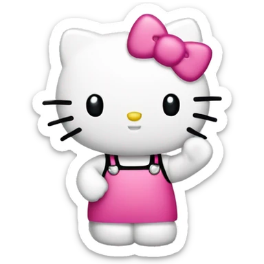 Hello kitty saying hi sticker