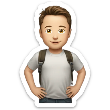 5 years old elon musk sticker