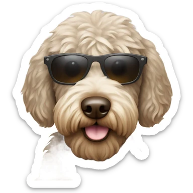 Labradoodle wearing sunglasses sticker