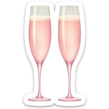 Pink champagne glasses  sticker