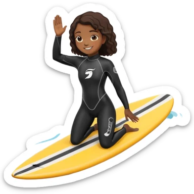 Black girl praying while surfing  sticker
