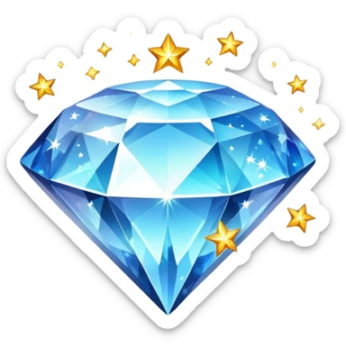 Game diamond game with stars around sticker