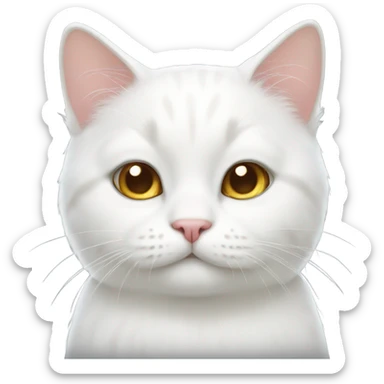 white cat cute sticker