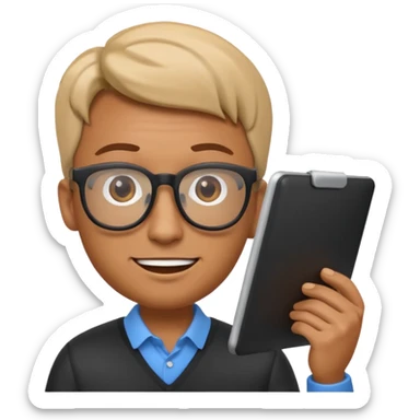 3D imoji of man who is graphics design sticker