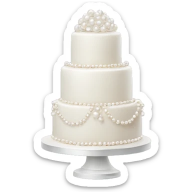 Wedding cake with pearl details sticker
