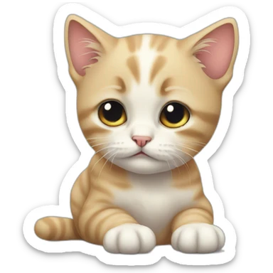 Sad kitten sticker