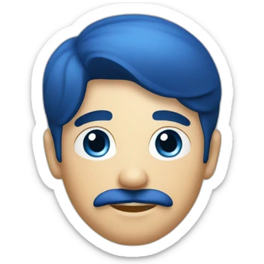 silueta masculina linea azul sticker