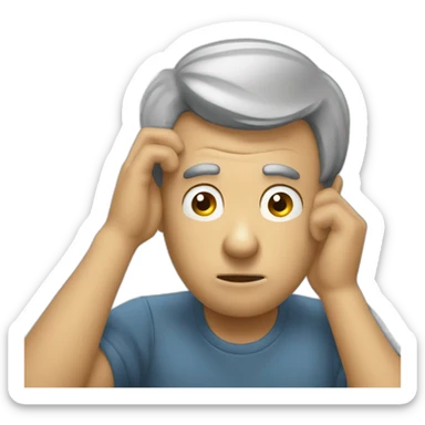 Puzzled man scratching head sticker