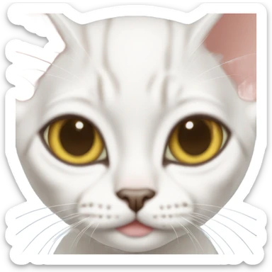 devon rex cat white sticker