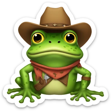 Cowboy frog sticker