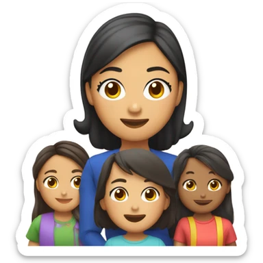 A Filipina teacher teaching 3 year old children in a daycare in brooklyn ny usa sticker